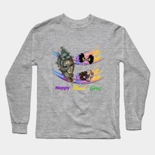 Colorful Mardi Gras Mask Long Sleeve T-Shirt